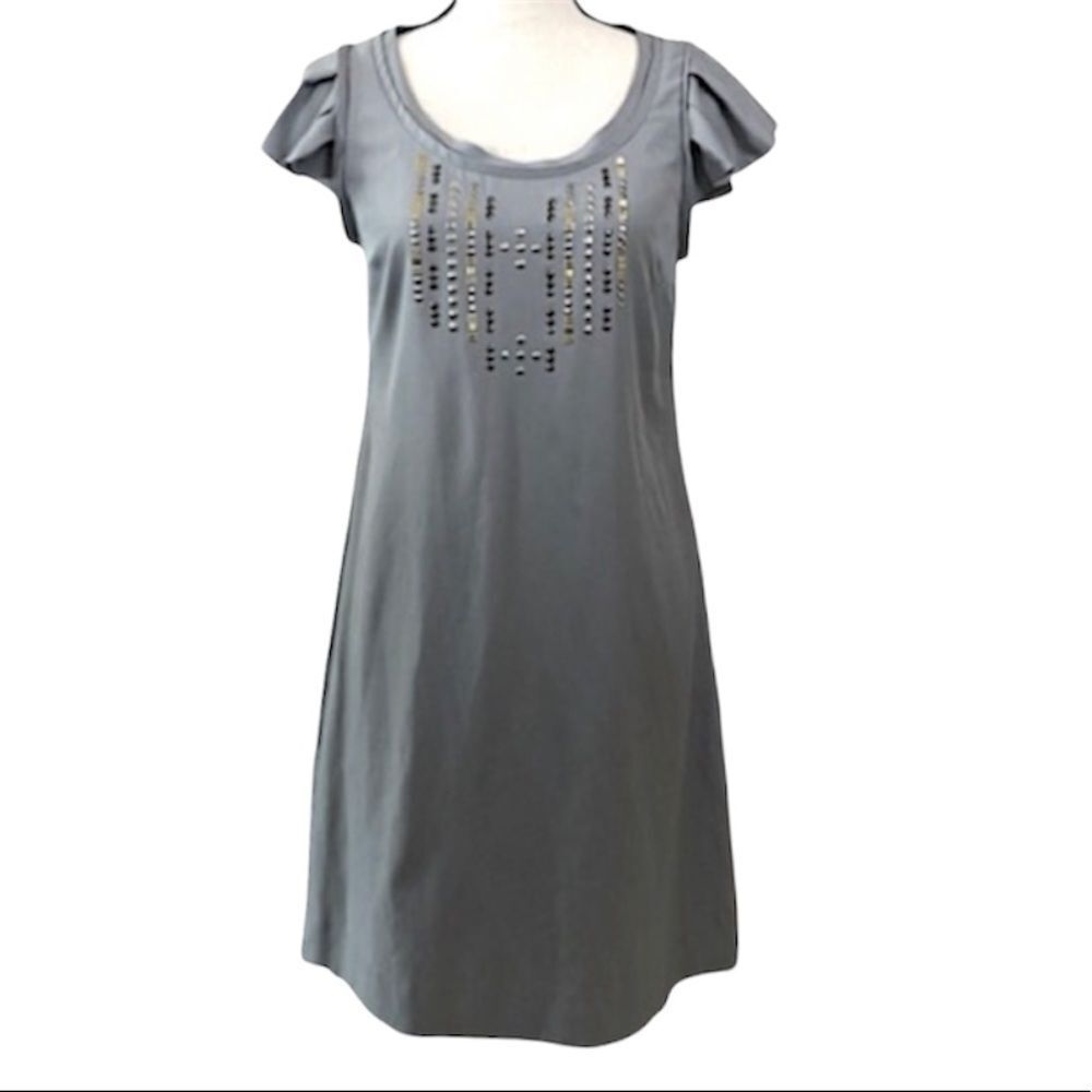 Banana Republic Satin Stud Belted Dress sz 2
